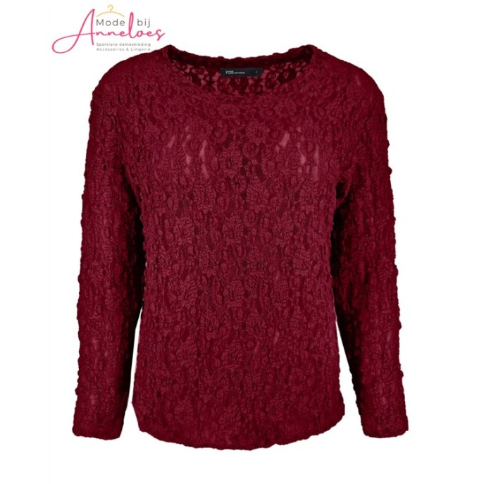 FOS Top Lacie 7713 Kant wijnrood FOS Top Lacie 7713 Kant wijnrood